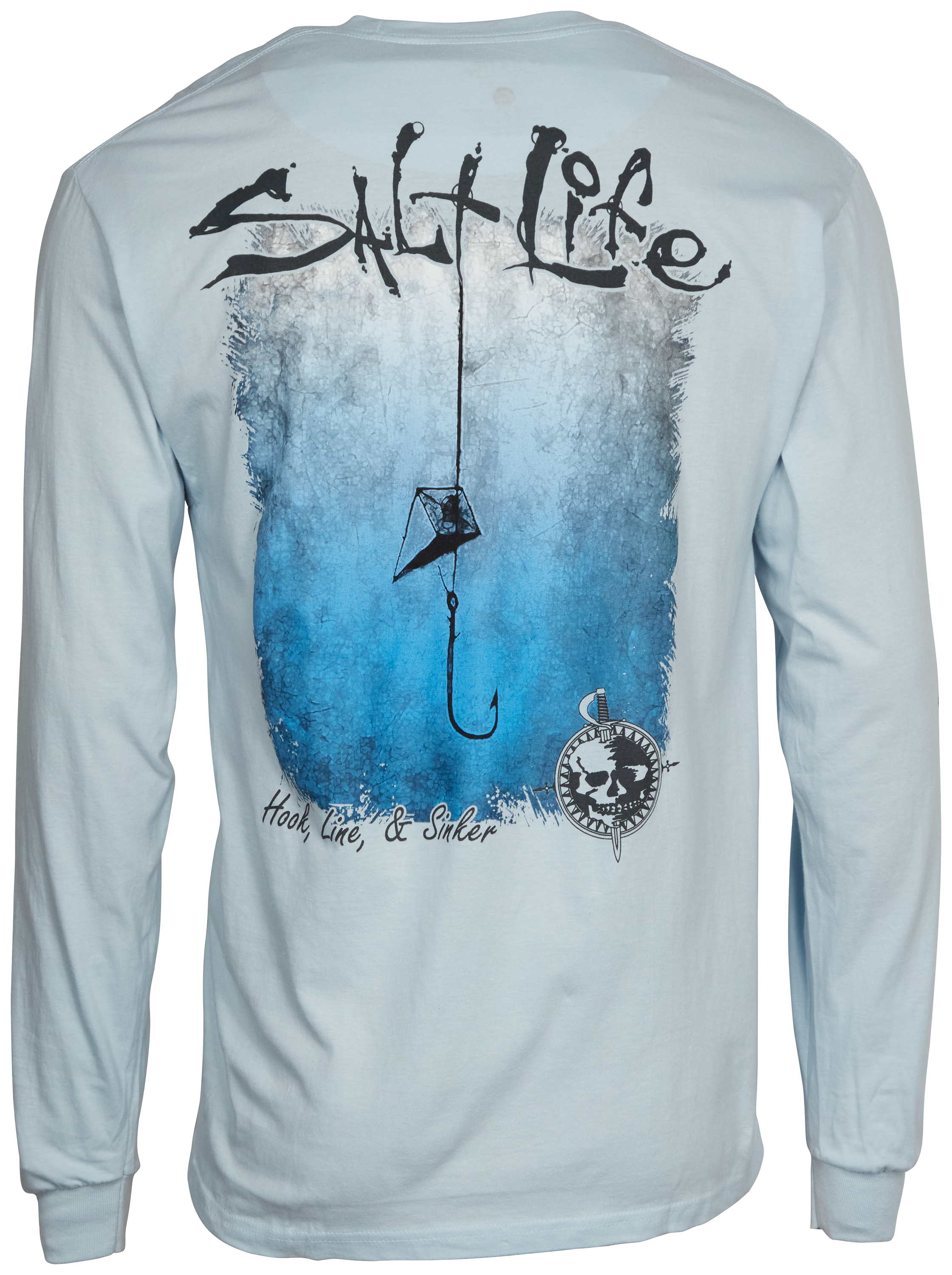 Salt Life Hook, Line, and Sinker Fade Long-Sleeve Pocket T-Shirt for ...